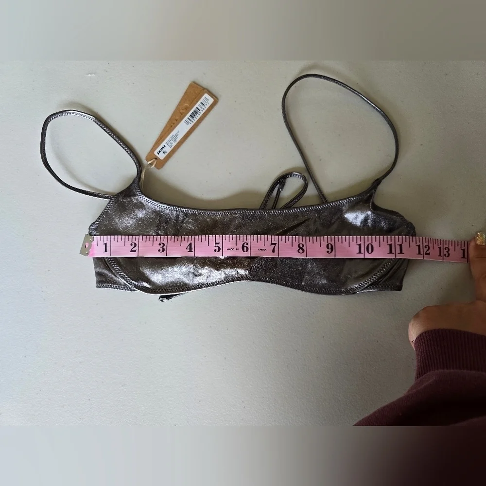 NWT Skims Micro Scoop Bikini Top Metallic Swim Women's Sz XXS.